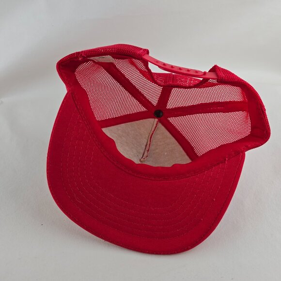Smoketown Airport Men One Size Red Trucker Hat Mesh Snapback Pilot Plane Vintage - Picture 7 of 8
